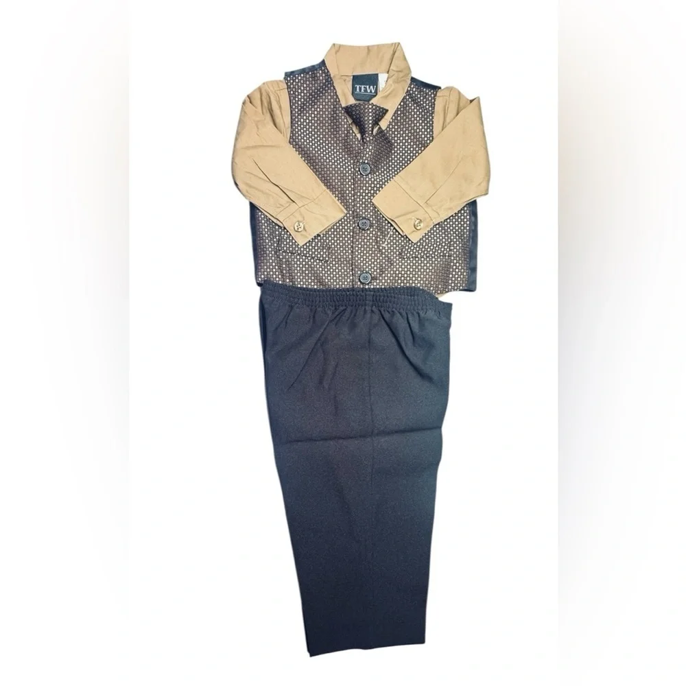 🕴️ TFW Baby Boys 3-Piece Dress Outfit – Size 18 Months 🤎